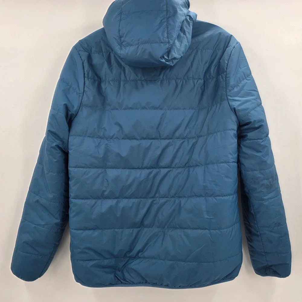 PATAGONIA REVERSIBLE HOODIE KIDS XXL 16-18 2XL BLUE BROWN READY FREDDY JACKET